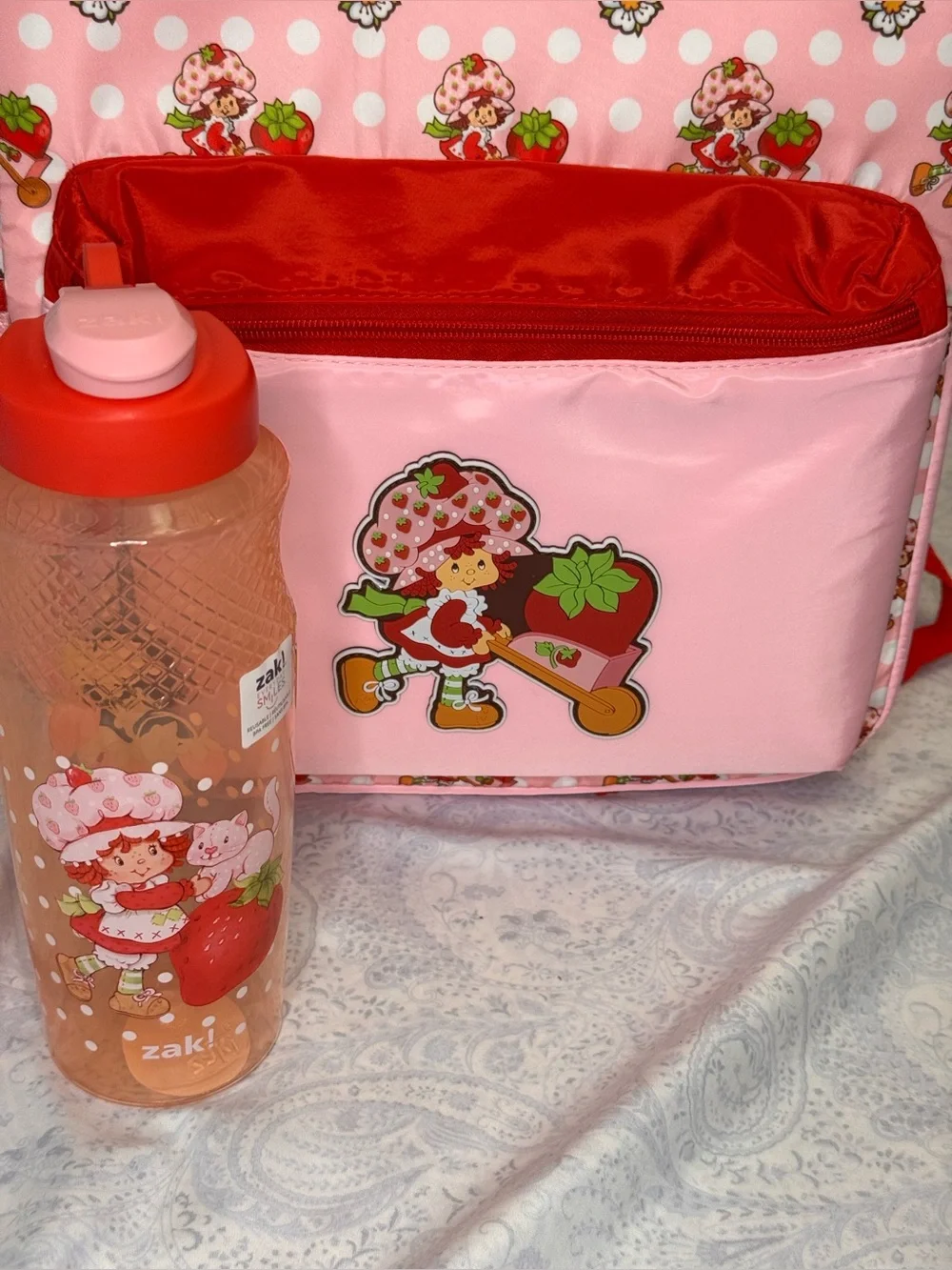 Strawberry Shortcake Pink Kids Backpack, 30 oz Zak bottle & Stationery Set